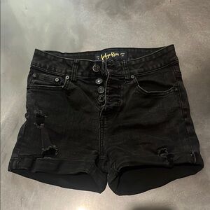 Indigo Rein Black Distressed Jean Shorts